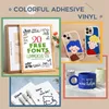 Fönsterfilm HTVRONT 8-pack 12X5ft Multi Colors Permanent självhäftande vinylrullar för Cricut Craft DIY Cup Glas Telefonfodral Dekor LÄTT ATT KLIPA 230707