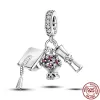 For pandora charm 925 silver beads charms Bracelet Bouquet Flowers Butterfly Blue Space Travel charm set