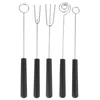 Учебные посуды наборы 5 ПК Spoon Set Set Kebab Fork нержавеющая сталь маленькие инструменты кухонные гаджет шоколад