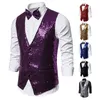 Hommes gilets hommes brillant or paillettes paillettes orné Blazer gilet boîte de nuit fête de mariage scène chanteurs vêtements 230707