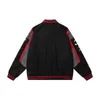 Kvinnor jackor broderier brev harajuku basebolljacka rockar män kvinnor hip hop mm tryckt patch varsity bombare m2xl 230707