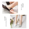 女性靴下 5 ペアかわいい透明刺繍おかしいかわいい原宿薄型ガラスシルク日本 Calcetines Mujer Sokken