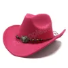 Herbst Winter Fedora Hut Für Frauen Männer Vintage Wolle Mischung Western Cowboy Hut Breite Krempe Cowgirl Jazz Sombrero Kappe