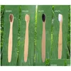 Escova de Dentes 100Pcs Colorf Head Bambu Environment Wood Rainbow Higiene Oral Cerdas Macias Gota Entrega Saúde Beleza Dhzeu
