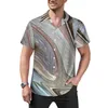 Męskie koszule na co dzień kolorowe płynne luźna koszula męskie plażowe marmurowe atramentowe wiry letni nadruk z krótkim rękawem styl uliczny bluzki typu oversize