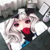 Tapetes adorável menina dos desenhos animados bonito kawaii anime manga rosa capacho tapetes para sala de estar banheiro cozinha tapete antiderrapante flanela tapete