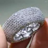 Fedi nuziali CAOSHI Nobile Anello da dito per donna con Zircone pieno brillante Accessori alla moda Per Feste Regalo di alta qualità Gioielli fatti a mano