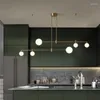 Lustres lustre moderne nordique luxueux comptoir de bar Restaurant suspension longue bande haricot magique Table à manger éclairage de la salle