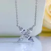 Chains 2023 925 Silver Butterfly Horse Eye Pendant Personalized Temperament Necklace Light Luxury Ins Style