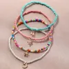 Anklets Cute Star Moon Pendant Temperament Colorful Rice Bead Anklet American Beach Wind Small Beautiful Set