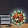 Väggklockor Pumpor tryckt klocka med LED-bakgrundsbelysning tacka hösten höstlöv Thanksgiving Day Nattlampa för heminredning