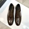 5a Orijinal Kutu Yaz Derby Erkekler Oxford Tasarımcı Elbise Ayakkabı Brogue Sporeyler Kanat Tipi Slip-On Düğün Günlük Zapatos Deri Hafif Moda