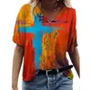 Camiseta Feminina Camiseta Feminina Decote em V Graffiti Jesus Graphics Manga Curta Tops Moda Verão Casual Harajuku Camisetas Grandes Roupas Femininas 230707