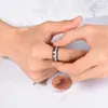 Wedding Rings Fashion 8mm Vking Arrow Stainless Steel Inlay Koa Wood Meteorite Sticker Promise For Men Women Band Jewelry