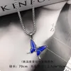 Pendant Necklaces WANGAIYAO Thermochromic Butterfly Titanium Steel Necklace For Men And Women Fashion Instagram Niche Design Hip Hop