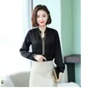 Ethnic Clothing Women's Spring Autumn Style Chiffon Blouses Shirt Rivet Beads Long Sleeve Solid Color Korean Elegant Tops 1656