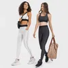 Lu Lu Lemens Novas roupas de Yoga cinto de ombro ajustável sutiã esportivo Cintura elástica exercício Leggings Calças de Yoga Conjunto de fitness de treinamento fino de alta elasticidade VELAFEEL