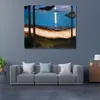 Toile abstraite Art clair de lune Edvard Munch peinture à l'huile artisanale décor moderne Studio appartement