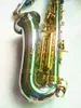 Jupiter Ny altsaxofon Mässing Nickelpläterad kropp Guldlack Key E-platt Musikinstrument Saxrör med munstyckefodral