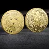 Konst och hantverk Tiger Jubileumsmynt tredimensionell relief guld och silver jubileumsmedalj