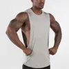 Débardeurs pour hommes Marque Débardeur uni Hommes Gymnases Stringer Chemise sans manches Côtés ouverts Vêtements de fitness en coton Vêtements de sport Muscle Vest 230707