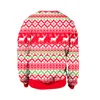 Men's Sweaters Men Women Ugly Christmas Funny Xmas Sweatshirts 3D Cute Snowman Reindeer Printed Holiday Jumper Tops Couples Pullovers