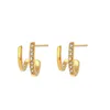 Orecchini a bottone coreano Dainty Claw Ear Hook Clip per donna impostazione a quattro punte CZ colore oro gioielli di moda regalo di anno