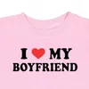 T-shirt dam I LOVE MY BOYFRIEND Kvinnor Y2K T-shirt Tjej Grafiskt tryckt Mode Harajuku 2023 Streewear Kläder Causal Kvinnliga Toppar T-shirt 230707