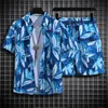 Mens Tracksuits 14 Colors Tropical Short Sleeve Printed Shirt Sets Casual Tops Shirts for Men Hawaiian Clothing 230707