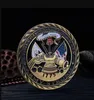 Sztuka i rzemiosło metalowy medalion pamiątkowy orzeł głowa drążą na niebiesko platerowany brązowy medalion reliefowy moneta okolicznościowa