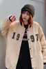 Vestes pour femmes homme Baseball uniforme manteau américain Vintage haute rue numéro broderie Couple veste automne lâche Cardigan haut