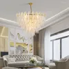 Lustres Moderne De Luxe Décor À La Maison Feuille De Verre Haut De Gamme Pour Salon Chambre El Hall Villa Art Lampe Suspendue