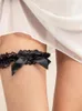 Enkelbanden Elastic Lace Bow Thigh Ring Women's Dark Minimalist Performance Leg Thinning Band Strap