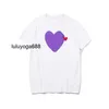 Nieuwe 2023 Plays Designer Heren T-shirts Witte Ogen Grote Rode Perzik Modemerk Hart Print Shirt Losse Blouse Korte Mouwen Dames Heren T-shirt