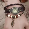Wristwatches Foreign Trade Antique Watch Fashion Leather Wrapped Bracelet Epidermis Women Table Butterfly Pendants Wholesale Children