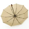 Şemsiye retro düz ahşap tutamak rüzgara dayanıklı tam otomatik katlanır şemsiye erkek işletme rüzgar geçirmez güçlü gölge güneş ve yağmur erkekleri