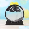 Arts And Crafts 7 / 12Inch Moving Sand Art Picture Round Glass 3D Deep Sea Sandscape In Motion Display Flowing Frame Q0525 Drop Delive Dhjf6