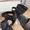 Sandali con tacco piatto da donna classici nuovi Scarpe da vacanza Gladiatore Rivetto Parigi Pantofole stile resort casual e comode Taglia 35-41