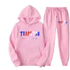 Tracksuit Trapstar 브랜드 인쇄 스포츠웨어 남성용 T 셔츠 16 색 따뜻한 두 조각 세트 느슨한 까마귀 스웨트 셔츠 바지 조깅 220615 Z8EX#