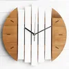 Wandklokken Houten Klok Modern Design Nordic Woonkamer Decoratie Keuken Kunst Horloge Home Decor 12 Inch