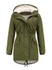 Trench da donna Inverno freddo Grande pelliccia Giù con cappuccio Parka da neve Imbottito in cotone Oversize 4XL Cappotto foderato in pile medio addensato