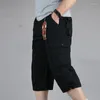 Men's Shorts Summer Casual Long Length Cargo Men Cotton Multi Pocket Baggy Breeches Tactical Military Army Cropped Trousers