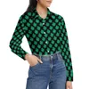 Women's Blouses Green Shamrock Blouse Long Sleeve St Patrick's Day Vintage Women Street Fashion Oversized Shirt Top Birthday Present