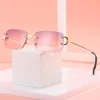 Óculos de sol Kachawoo óculos de sol retangulares retrô sem aro masculino feminino uv400 óculos de sol pequenos moda azul rosa ouro metal presentes de aniversário 230707