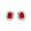 Leuke Prong Zircon Vierkante Oorbellen Studs Stud Earring Kleurrijke Hoge Kwaliteit in Whit Gold voor Vrouwen Meisjes Esthetische Iced Out Cz Cubic Zirconia Piercing Oor Ring Sieraden