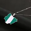 Naszyjniki z wisiorkami ze stali nierdzewnej emalia nigerii mapa flaga modna biżuteria nigeryjska w kolorze srebrnym