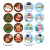 Geschenkwikkeling 100-1000 pcs Kerst Snowman-vormstickers Pegatinas Navidad Noel Adesivos Natale Vintage Scrapbooking Cute Sticker for Kids