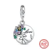 Для ювелирных украшений Pandora Charms 925 Beads Beads Accessories Bracelet Букет цветы Butterfly Blue Space Travel Charm Set подвеска