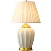 Table Lamps Modern Ceative Large Ceramic American Dimmer Switch Copper Fabric LED E27 Deco Lamp Bedside&foyer&studio JTSJ006