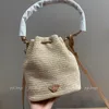 Designer-Handtaschen für Herren und Damen, luxuriöse Tragetaschen, modische Stroh-Umhängetaschen, Sommer-Eimer-Tasche